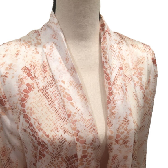 ANTHROPOLOGIE Cupcakes & Cashmere Neptune Spring Snake Print Satin Trench Medium - Picture 3 of 14